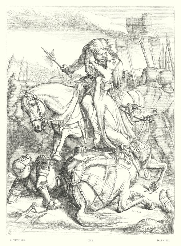 Lord Byrons barn Harold, Canto III, Strof 49 (gravyr) av John (after) Tenniel