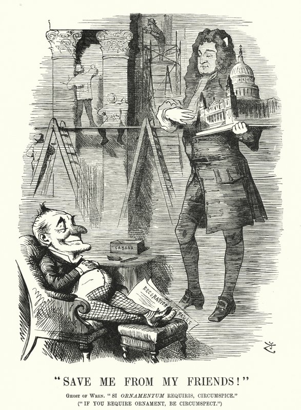 Punch cartoon: Save Me from My Friends - spöket av Sir Christopher Wren och dekorationen av St Paul