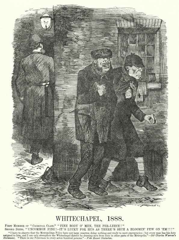 Punch tecknad: Whitechapel av John (after) Tenniel