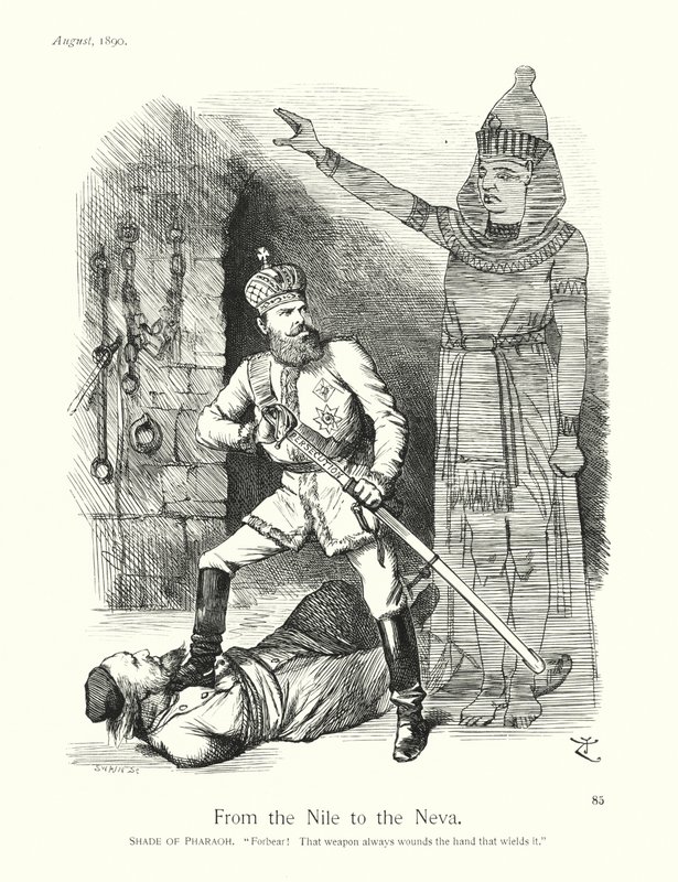 Sir John Tenniel tecknad serie: Från Nilen till Neva (gravyr) av John (after) Tenniel