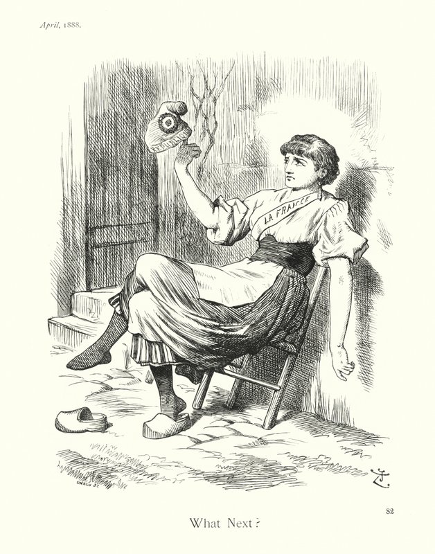 Sir John Tenniels tecknade serie: "Vad händer härnäst" (gravyr) av John (after) Tenniel