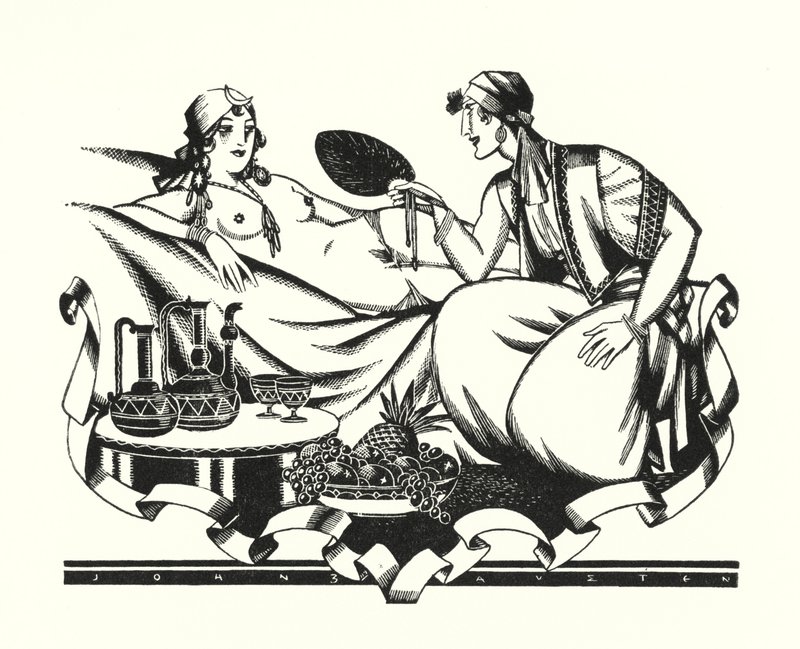 Illustration för Don Juan av Lord Byron (litho) av John Austen