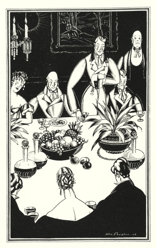 Illustration för Don Juan av Lord Byron: Den dystraste timmen, som dyker upp ur de sorgliga tjugofyra (litho) av John Austen
