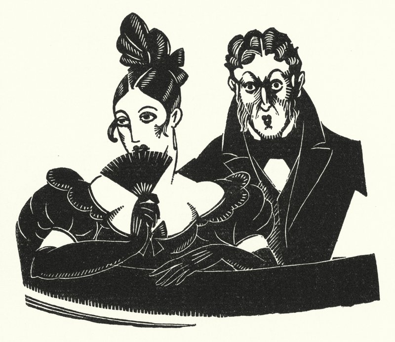 Illustration för Madame Bovary av Gustave Flaubert (litho) av John Austen