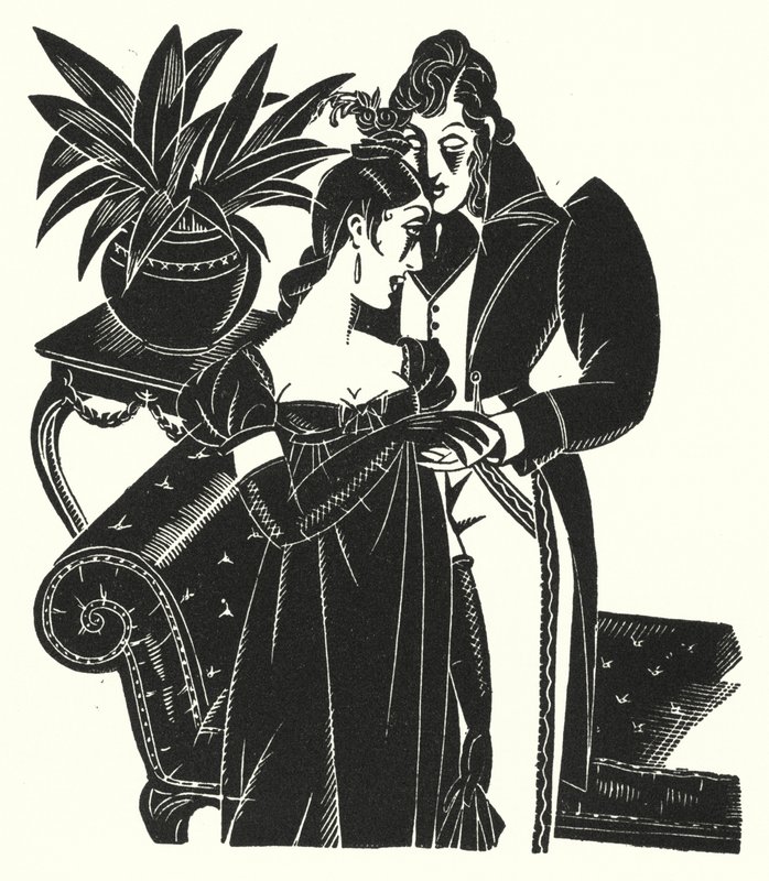 Illustration för Madame Bovary av Gustave Flaubert (litho) av John Austen