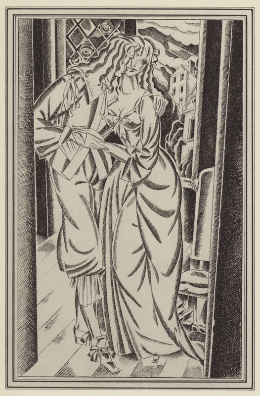 Illustration för Moll Flanders av Daniel Defoe (litho) av John Austen