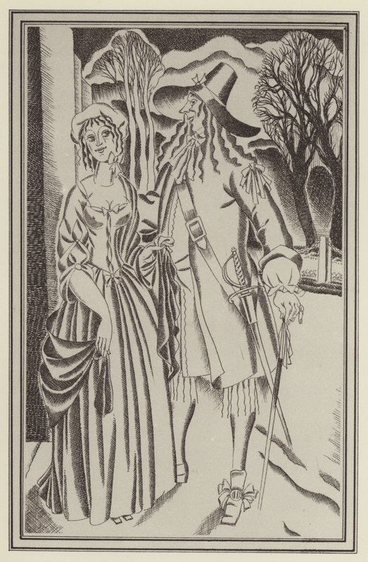 Illustration för Moll Flanders av Daniel Defoe (litho) av John Austen