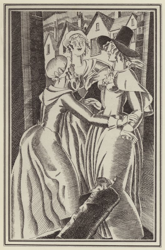 Illustration för Moll Flanders av Daniel Defoe (litho) av John Austen