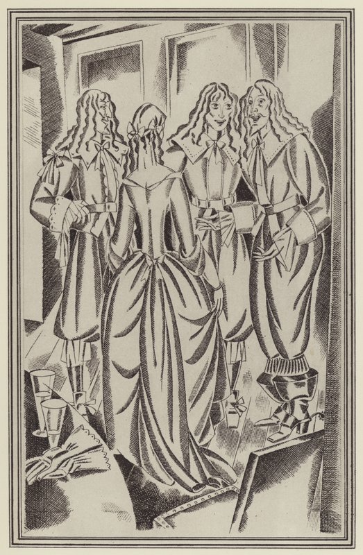 Illustration för Moll Flanders av Daniel Defoe (litho) av John Austen