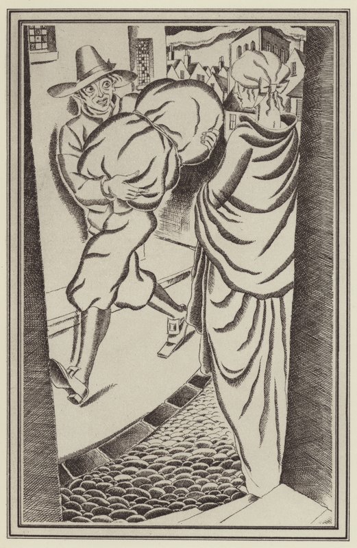 Illustration för Moll Flanders av Daniel Defoe (litho) av John Austen