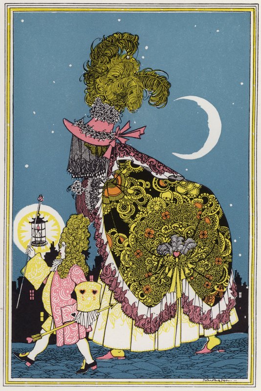 Illustration för "Rogues In Porcelain", A Miscellany of Artonth Century Poems (färg litho) av John Austen