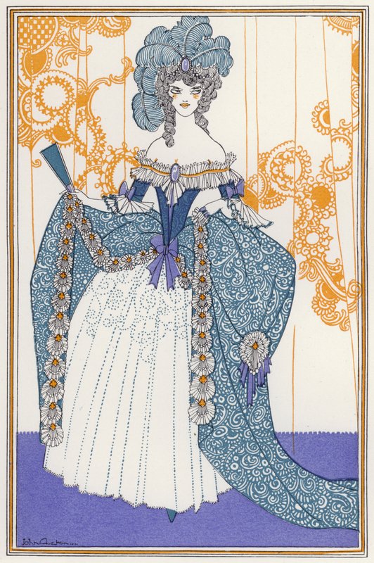 Illustration för "Rogues In Porcelain", A Miscellany of Artonth Century Poems (färg litho) av John Austen