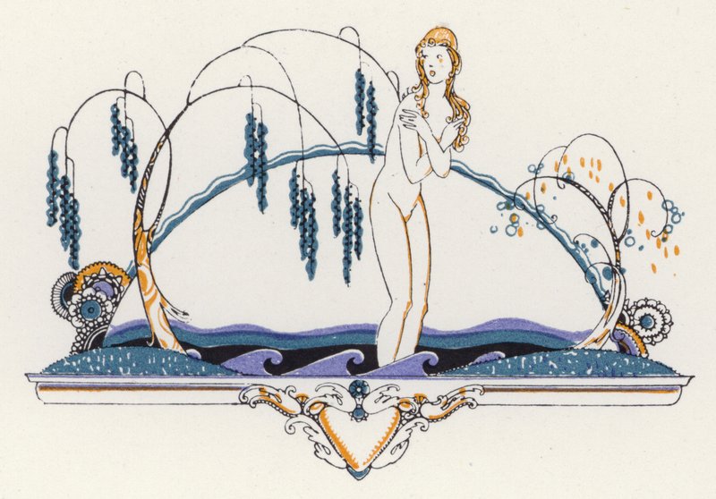 Illustration för "Rogues In Porcelain", A Miscellany of Artonth Century Poems (färg litho) av John Austen