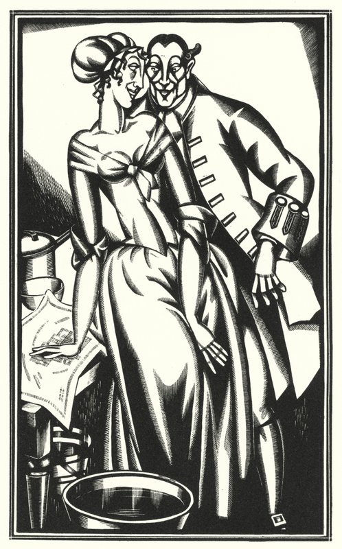 Illustration för Tristram Shandy av Laurence Sterne (litho) av John Austen