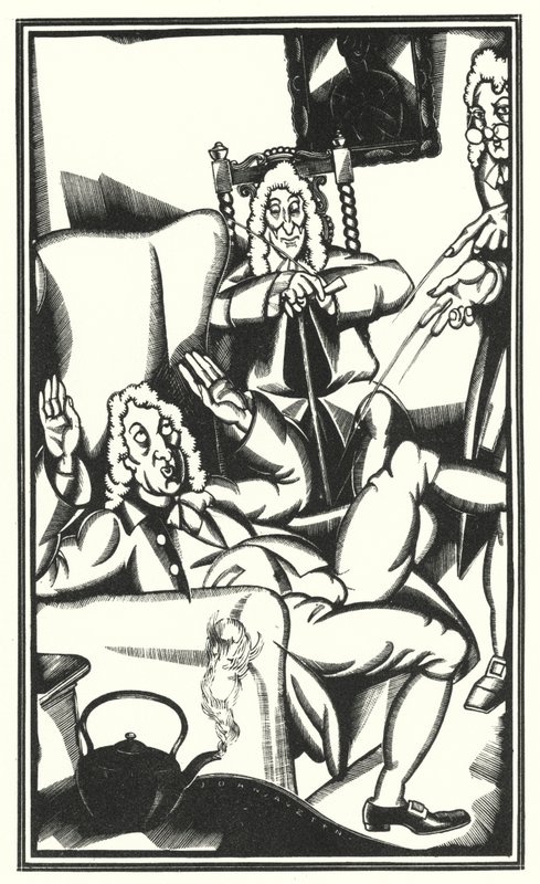 Illustration för Tristram Shandy av Laurence Sterne (litho) av John Austen