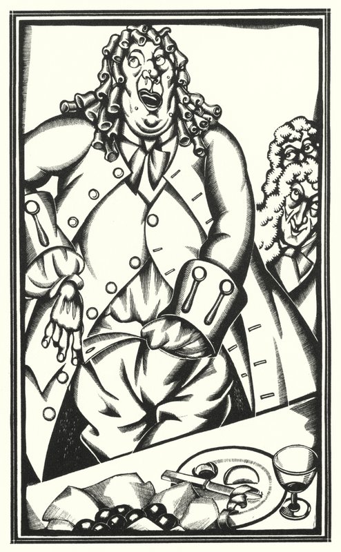 Illustration för Tristram Shandy av Laurence Sterne (litho) av John Austen