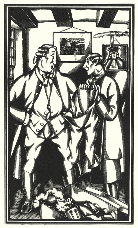 Illustration för Tristram Shandy av Laurence Sterne (litho) av John Austen