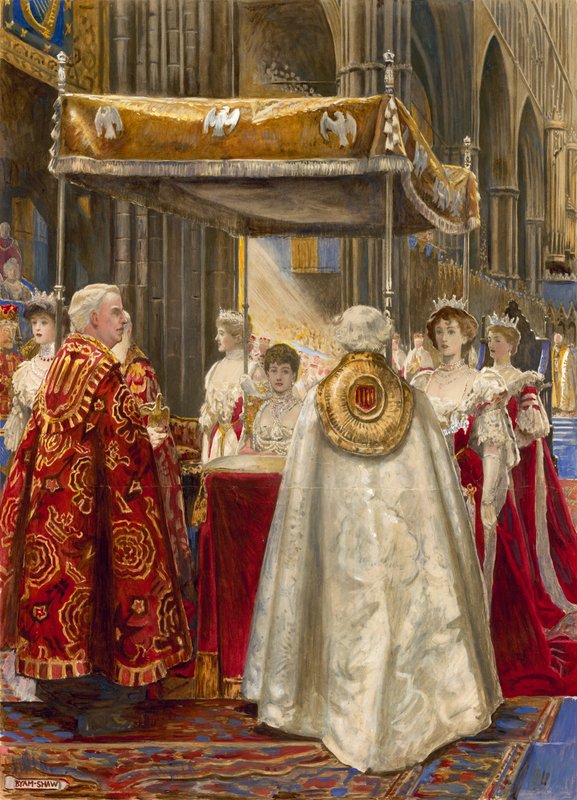 Kröning av kung Edward VII och drottning Alexandra, 1904 av John Byam Liston Shaw