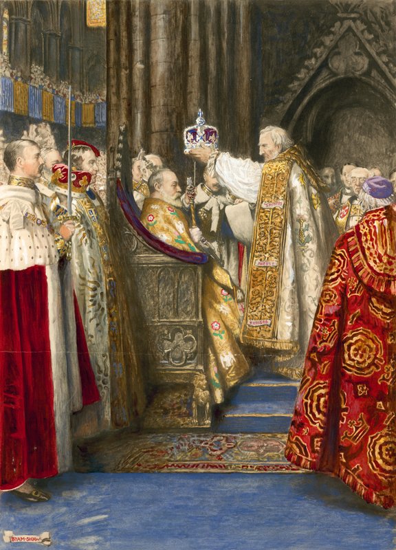 Kröning av kung Edward VII och drottning Alexandra, 1904 av John Byam Liston Shaw