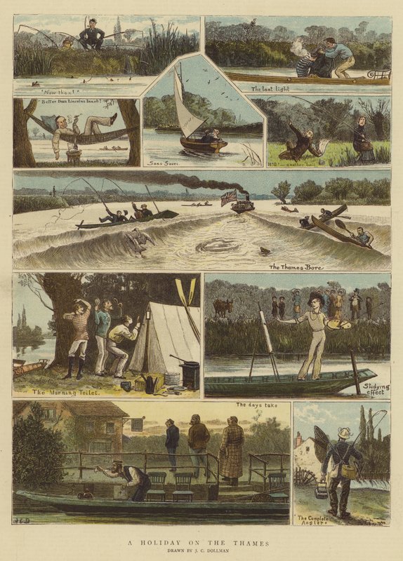 Ose Aso malolo i luga o le Thames (chromolitho)swed av John Charles (after) Dollman