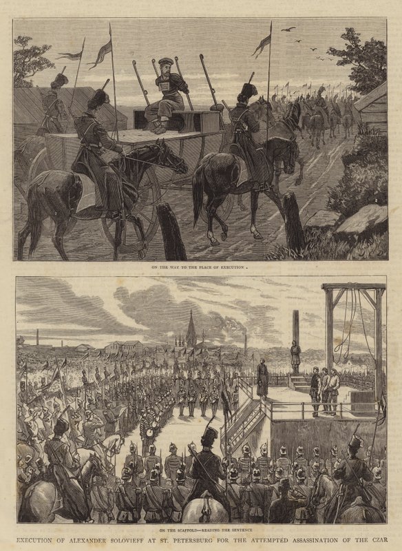 Avrättning av Alexander Solovieff i St Petersburg för mordförsöket på tsaren av John Charles Dollman