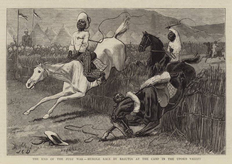 Slutet på zulukriget, basutos hinderlopp i lägret i Upokodalen av John Charles Dollman