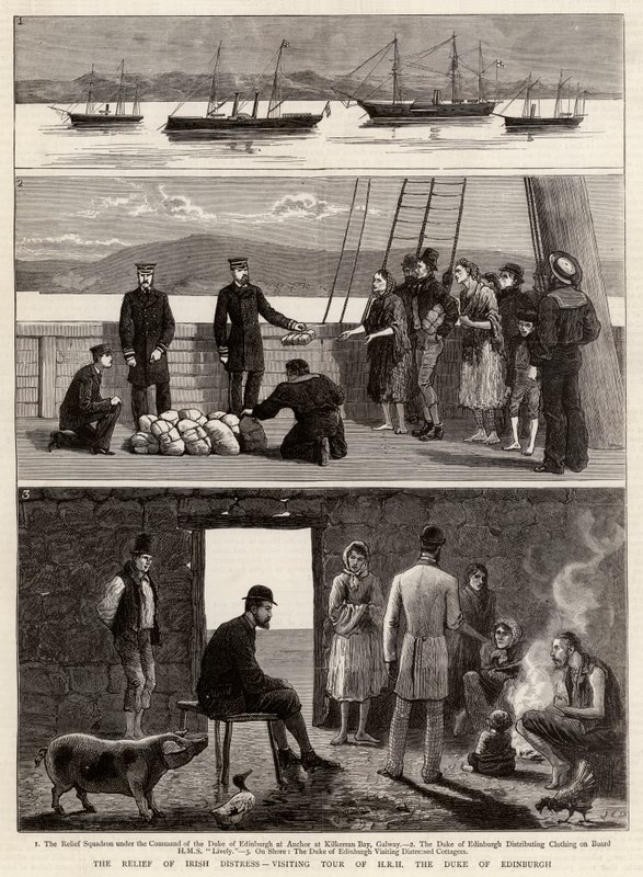 Lättnad för irländsk nöd, besök av HKH Hertigen av Edinburgh av John Charles Dollman