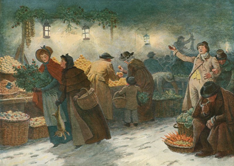 Marketing in London on Christmas Eve  av John Charles after Dollman