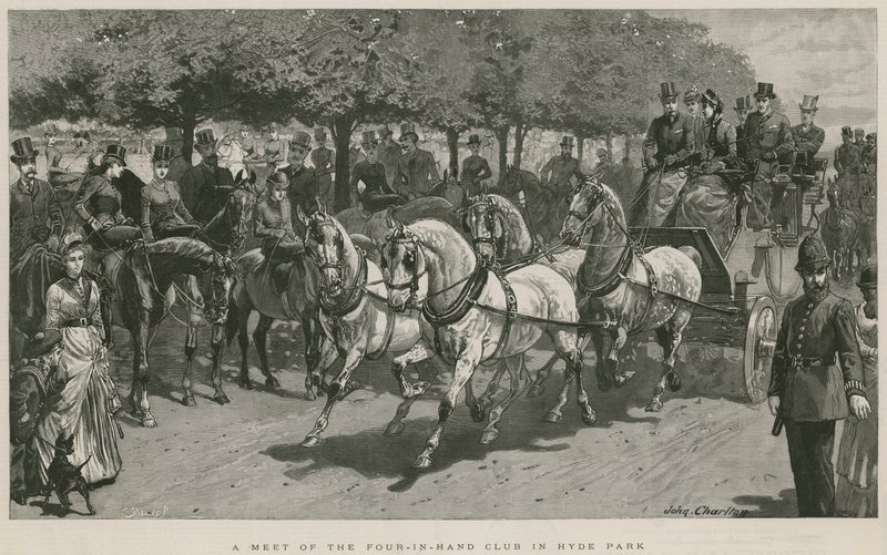 Ett möte för Four-in-Hand Club i Hyde Park, London av John Charlton