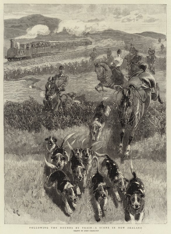 Following the Hounds by Train, en scen i Nya Zeeland av John Charlton