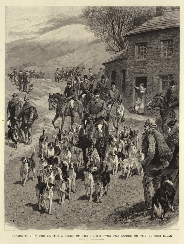 Foxhunting i norr, ett möte mellan North Tyne Foxhounds på Border Hills av John Charlton