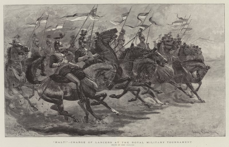 Stopp!, Charge of Lancers vid Royal Military Tournament av John Charlton