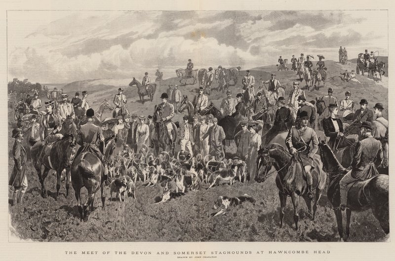 Mötet mellan Devon och Somerset Staghounds på Hawkcombe Head av John Charlton