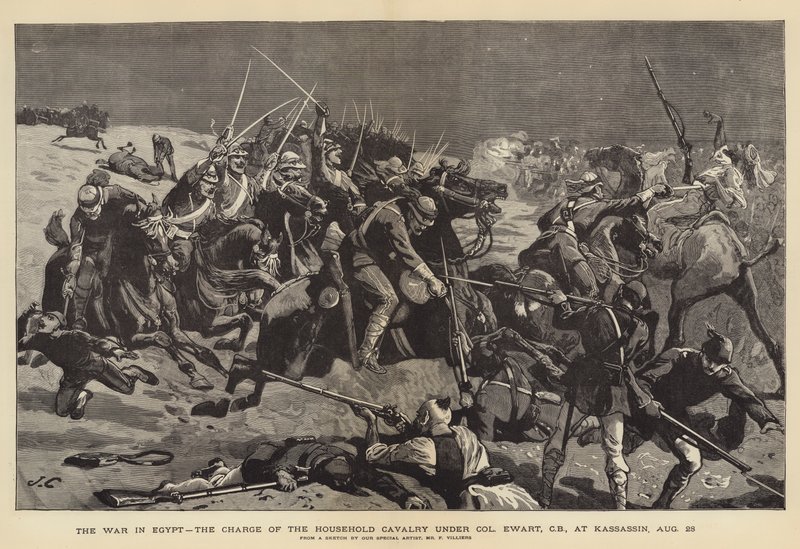 Kriget i Egypten, anfallet av huskrigskavalleriet under överste Ewart i Kassassin den 28 augusti. av John Charlton