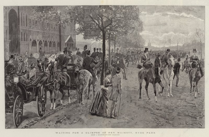 Väntar på en glimt av Hennes Majestät, Hyde Park av John Charlton