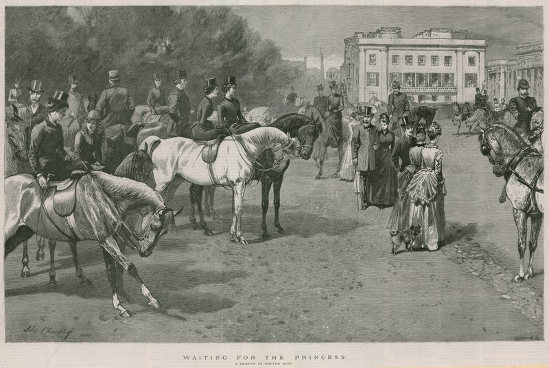 Vänta på prinsessan: en skiss i Rotton Row, Hyde Park, London av John Charlton