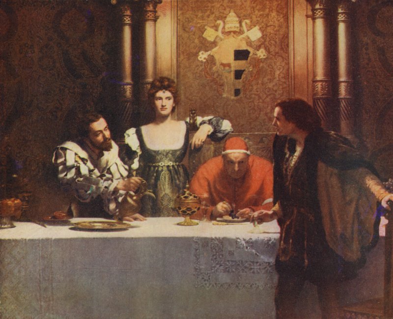 Ett glas vin med Caesar Borgia av John Collier