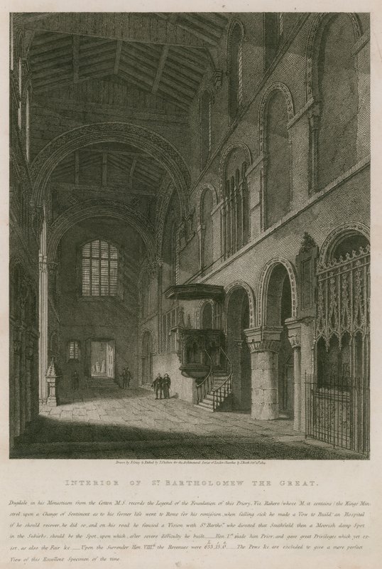Interiör av kyrkan St Bartholomew den store av John Coney