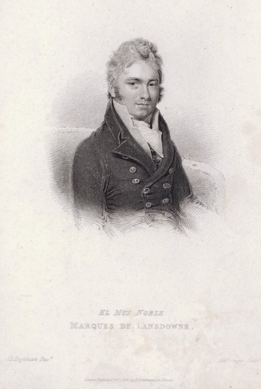 Henry Petty-Fitzmaurice, 3:e markis av Lansdowne, engelsk whig-politiker, inrikesminister och finansminister (gravyr) av John Cox Dillman (after) Engleheart