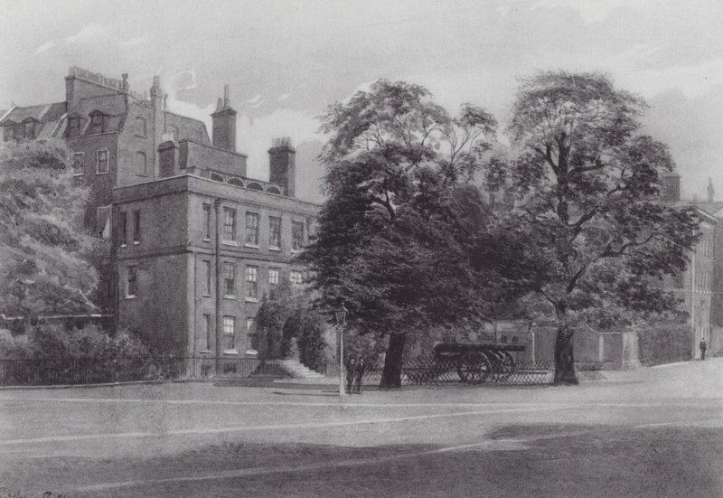 Försvunna London: The Gun House, Spring Gardens (litografi) av John Crowther