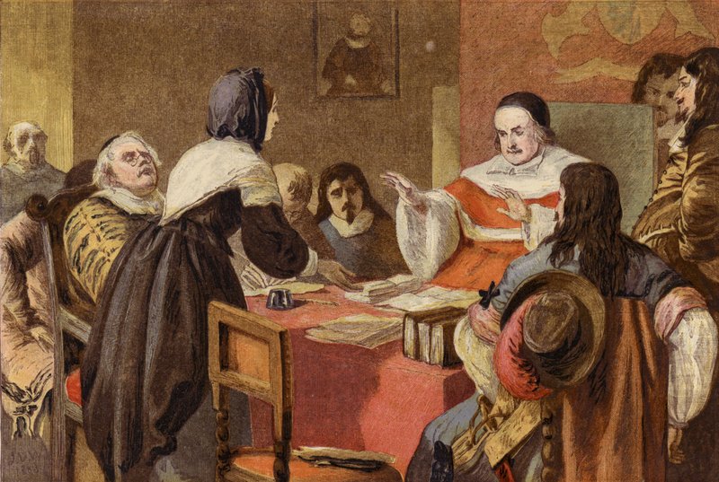 John Bunyans fru vädjar till Sir Matthew Hale om hennes mans frigivning från Bedford-fängelset (chromolitho) av John Dawson Watson