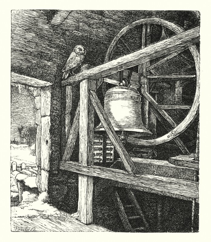 Det gamla årets död (gravyr) av John Everett (after) Millais