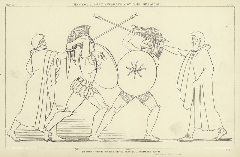 Hector och Ajax separerade av Heralds av John Flaxman
