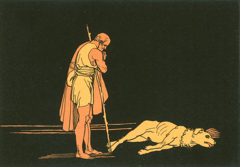 Ulysses och hans hund av John Flaxman