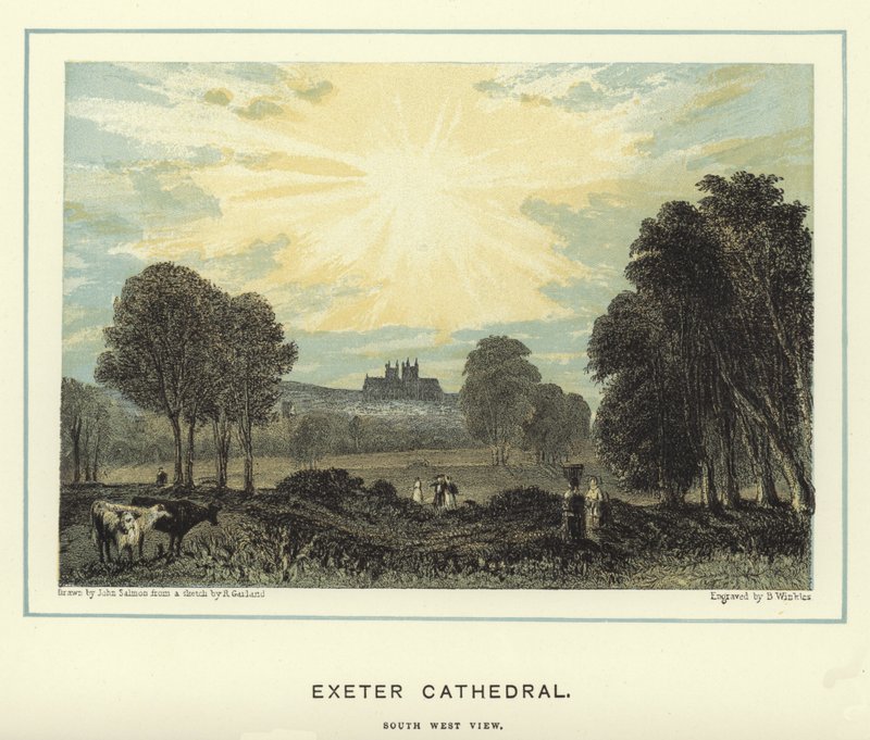Exeter Cathedral, sydvästlig vy av John Francis Salmon