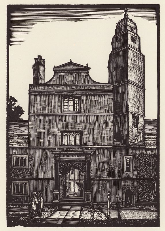 Cambridge: Caius (träsnitt) av John Frederick Greenwood