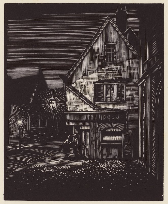 Cambridge: Peas Hill (träsnitt) av John Frederick Greenwood