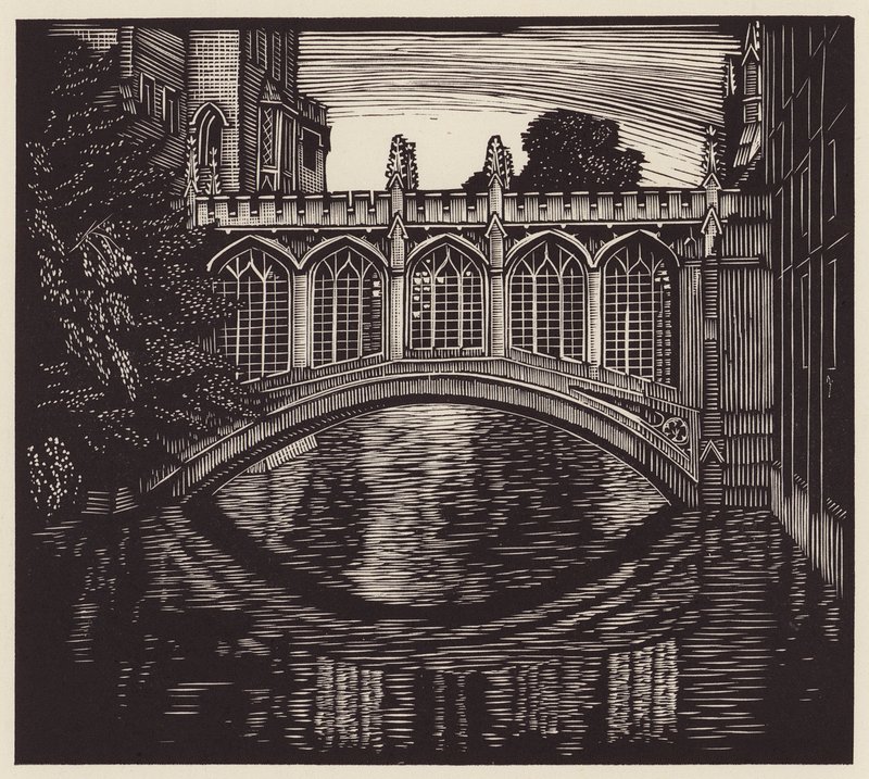 Cambridge: "The Bridge of Sighs" (träsnitt) av John Frederick Greenwood