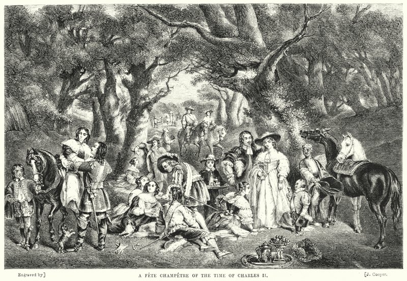 A Fete Champetre of the Time of Charles II (gravyr) av John Frederick Tayler