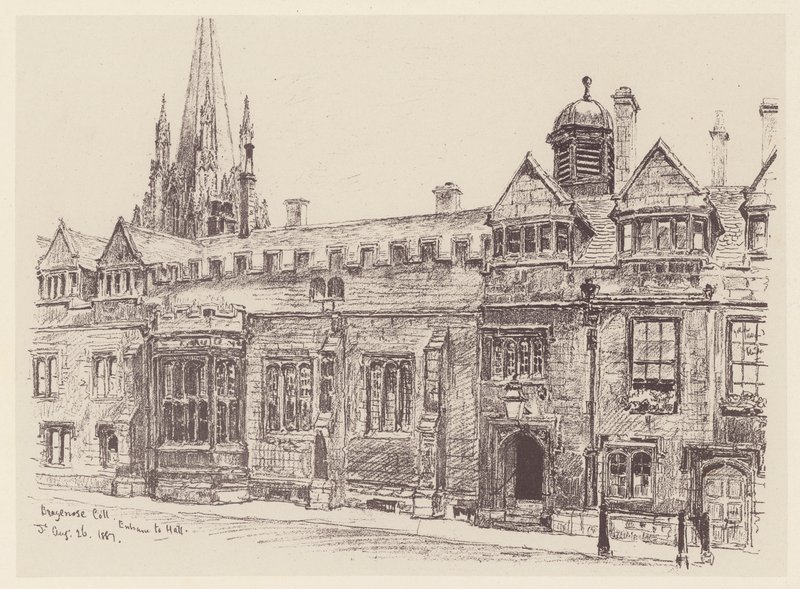 Brasenose College (litografi) av John Fulleylove